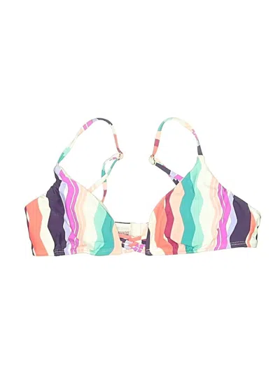 Pre-owned Bar Iii Swimsuit Top Purple Print Pattern Swimwear