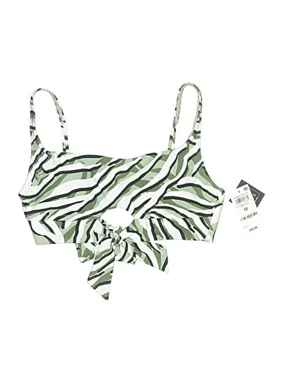 Pre-owned Bar Iii Swimsuit Top Teal Animal Print Pattern Swimwear In Blue