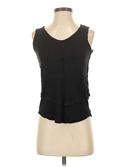 Pre-owned Bar Iii Tank Top Black Solid Pattern Strapless Neckline Tops