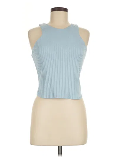 Pre-owned Bar Iii Tank Top Blue Halter Neckline Tops