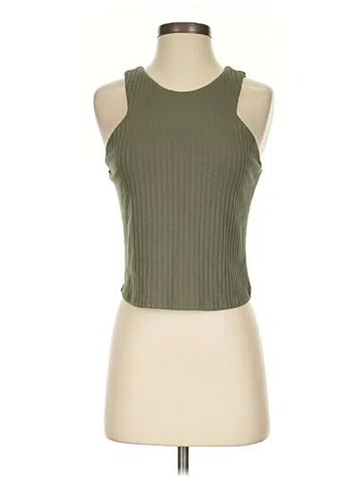 Pre-owned Bar Iii Tank Top Green Halter Neckline Tops