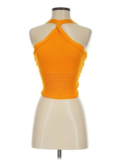 Pre-owned Bar Iii Tank Top Orange Halter Neckline Tops