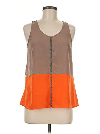 Pre-owned Bar Iii Tank Top Orange Halter Neckline Tops