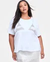 Bar Iii Trendy Plus Size Bikini-graphic T-shirt, Exclusively At Macy's In White