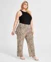 Bar Iii Trendy Plus Size High-rise Cheetah-print Jeans, Exclusively At Macy's In Clara Cheetah A