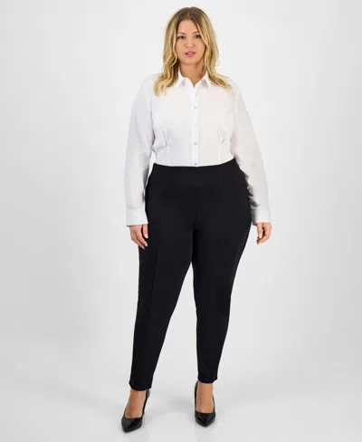 Bar Iii Trendy Plus Size High Rise Ponte Leggings, Macy's Exclusive In Black