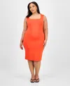 Bar Iii Trendy Plus Size Tank Dress, Exclusively At Macy's In Orange