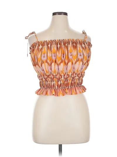 Pre-owned Bar Iii Tube Top Orange Strapless Neckline Tops