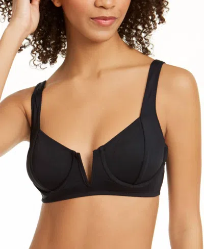 Bar Iii V-wire Underwire Bikini Swim Top In Black