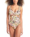 Bar Iii Women's Animal-print O-ring Monokini Swimsuit, Created For Macy's In Multi