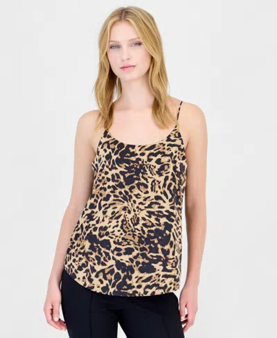 Bar Iii Women's Animal-print Camisole, Macy's Exclusive In Brown