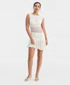 Bar Iii Women's Asymmetric Mesh Mini Dress, Macy's Exclusive In White
