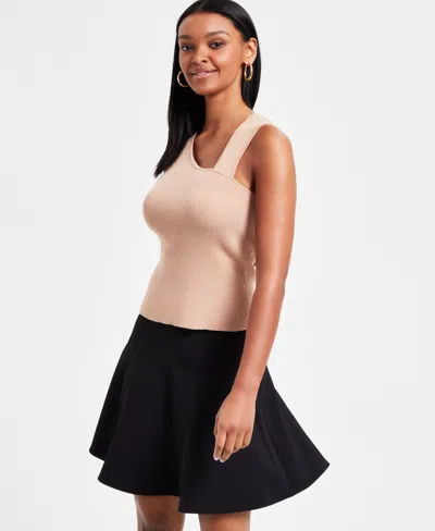 Bar Iii Women's Asymmetrical Cutout Sweater Tank, Exclusively At Macy's In Latte Cafe