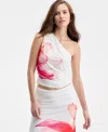 Bar Iii Women's Asymmetrical Ruched Top, Macy's Exclusive In Pink