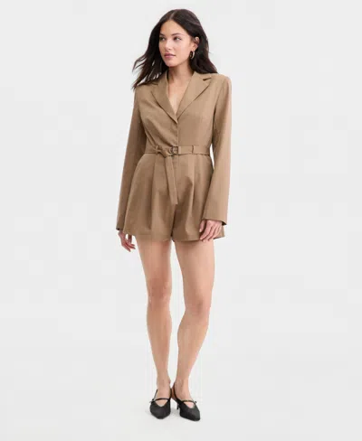 Bar Iii Women's Belted Blazer Romper, Macy's Exclusive In Multi