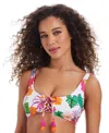 Bar Iii Women's Bermuda Babe Lace-up Bikini Top, Exclusively At Macy's In White
