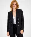 Bar Iii Women's Peak-lapel Open-front Long-sleeve Blazer, Created For Macy's In Black