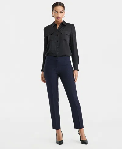 Bar Iii Women's Bi-stretch Straight-leg Dress Pants, Created For Macy's In Blue