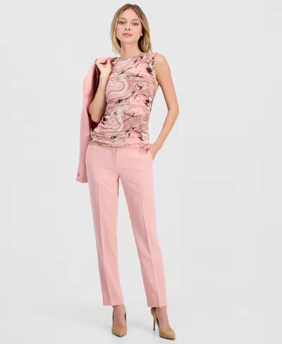 Bar Iii Women's Bi-stretch Straight-leg Dress Pants, Created For Macy's In Pink
