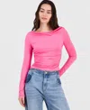 Bar Iii Women's Boat-neck Jersey Top, Macy's Exclusive In Pink