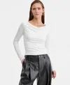 Bar Iii Women's Boat-neck Jersey Top, Macy's Exclusive In White