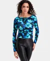 Bar Iii Women's Boat Neck Top, Macy's Exclusive In Blue
