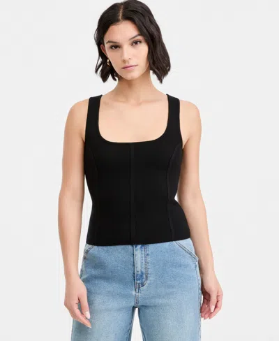 Bar Iii Women's Bodycon Sweater Tank Top, Macy's Exclusive In Black