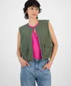 Bar Iii Women's Bubble-hem Cargo Vest, Exclusively At Macy's In Dusty Olive