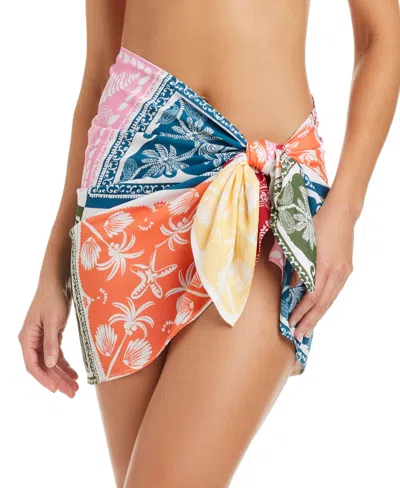 Bar Iii Women's Cabana Club Printed Cover-up Pareo, Macy's Exclusive In Multi
