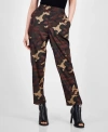 Bar Iii Women's Camo Washed Satin Cargo Pants, Created For Macy's In Camilla Camo A