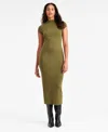 Bar Iii Women's Cap-sleeve Mock-neck Midi Dress, Exclusively At Macy's In Green