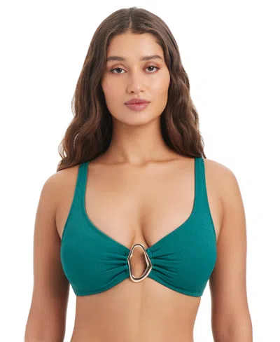 Bar Iii Women's Center Of Attention Over-the-shoulder Bralette, Macy's Exclusive In Blue