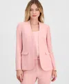Bar Iii Women's Collarless Open-front Bi-stretch Blazer, Created For Macy's In Pink