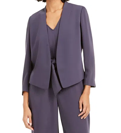 Bar Iii Women's Collarless Open Front Jacket In Dusk In Blue