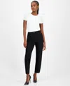 Bar Iii Women's Compression High-rise Straight-leg Pants, Macy's Exclusive In Black