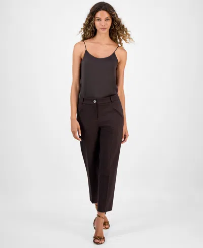 Bar Iii Women's Compression High-rise Straight-leg Pants, Macy's Exclusive In Brown