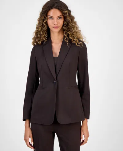Bar Iii Women's Compression Notch-collar Single Button Blazer, Created For Macy's