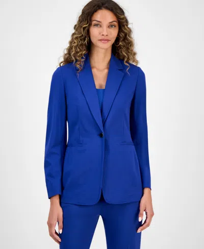 Bar Iii Women's Compression Notch-collar Single Button Blazer, Created For Macy's