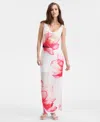 Bar Iii Women's Cowl-neck Maxi Dress, Macy's Exclusive In White