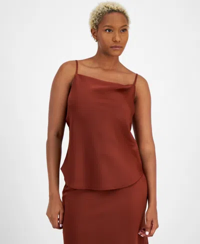 Bar Iii Women's Cowlneck Camisole, Created For Macy's In Pecan