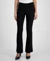 Bar Iii Women's Crepe High-rise Flared-leg Pants, Macy's Exclusive In Black