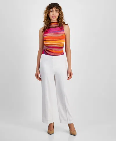 Bar Iii Women's Darted-waist Wide-leg High-rise Pants, Created For Macy's In Blanc
