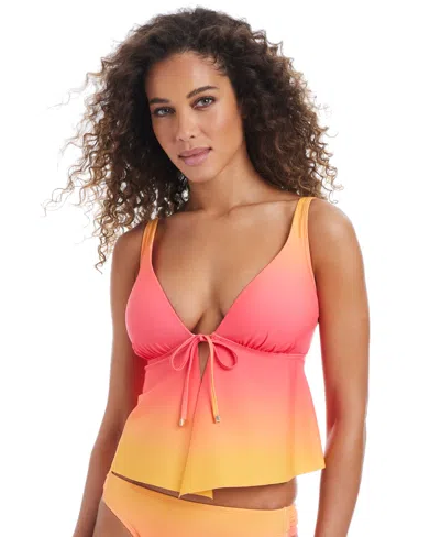 Bar Iii Women's Day Club Ombre Tunnel Fly Away Tankini Top, Exclusively At Macy's