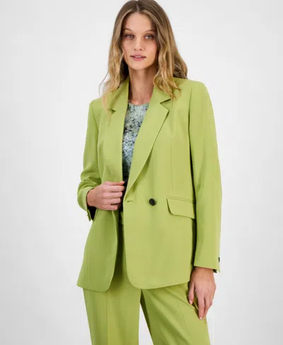 Bar Iii Women's Double-breasted Blazer, Exclusively At Macy's In Tranquil Green