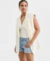 Bar Iii Women's Double-breasted Sleeveless Blazer, Macy's Exclusive In White