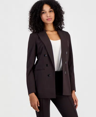 Bar Iii Women's Double-breasted Blazer, Macy's Exclusive In Coffee Chip