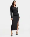 Bar Iii Women's Draped Maxi Dress, Macy's Exclusive In Black