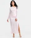 Bar Iii Women's Draped Maxi Dress, Macy's Exclusive In Pink