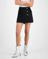 Bar Iii Women's Envelope-front Mini Wrap Skirt, Exclusively At Macy's In Deep Black