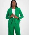 Bar Iii Womens Faux Double Breasted Blazer Sleeveless Honeycomb Top Cropped Wide Leg Pants Exclusively At Ma In Green Chili